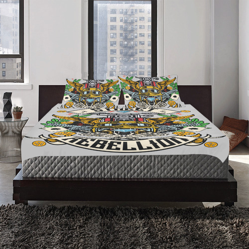 Street Rebellion Modern Grey 3-Piece Bedding Set