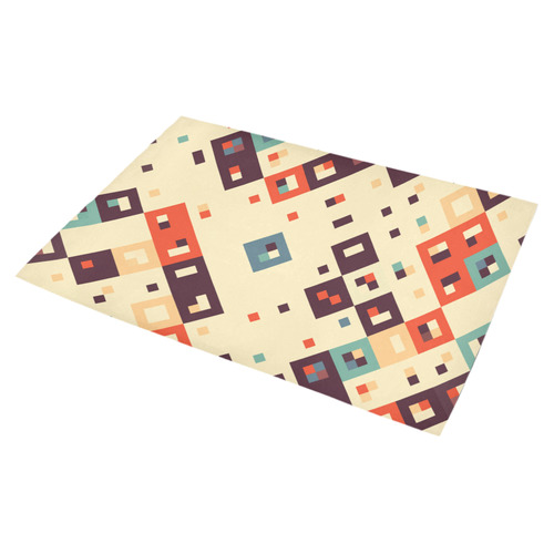 Squares in retro colors4 Azalea Doormat 30" x 18" (Sponge Material)