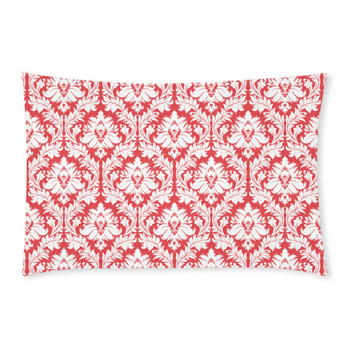 damask pattern red and white 3-Piece Bedding Set