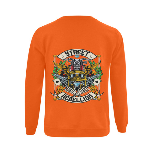 Street Rebellion Modern Orange Gildan Crewneck Sweatshirt(NEW) (Model H01)