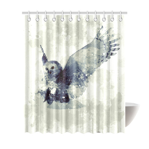 Wonderful owl, watercolor Shower Curtain 72"x84"