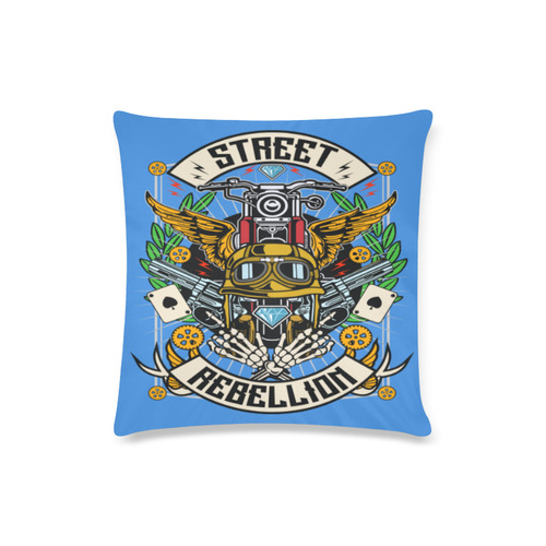 Street Rebellion Modern Blue Custom Zippered Pillow Case 16"x16"(Twin Sides)