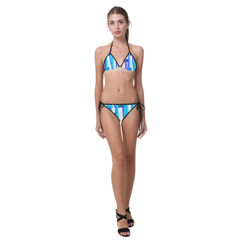 Blue watercolors Custom Bikini Swimsuit (Model S01)