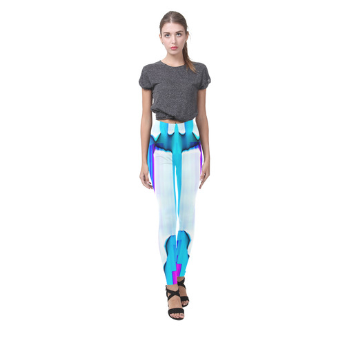 Blue watercolors Cassandra Women's Leggings (Model L01)