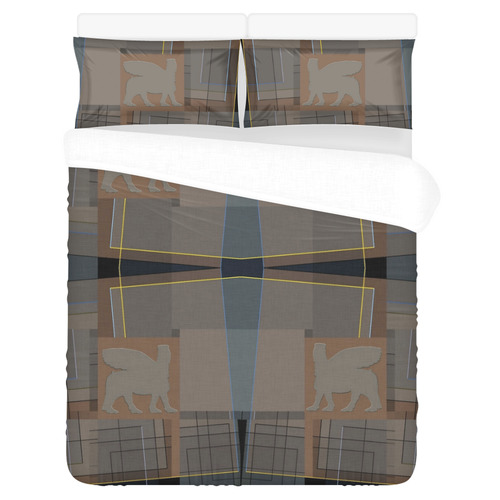 Assyrian Lamassu Bedroom Set 3-Piece Bedding Set