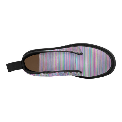 Broken TV screen rainbow stripes Martin Boots for Men (Black) (Model 1203H)