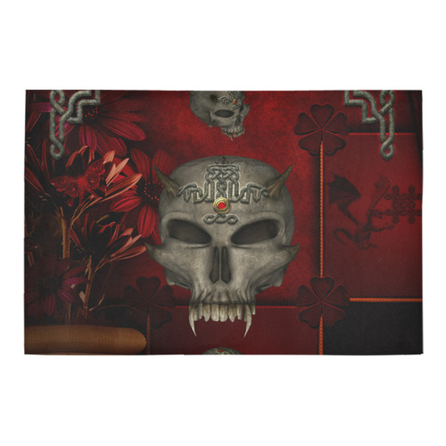 Skull with celtic knot Azalea Doormat 24" x 16" (Sponge Material)