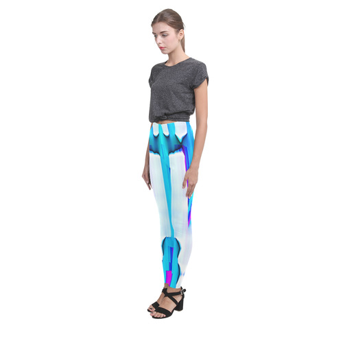 Blue watercolors Cassandra Women's Leggings (Model L01)