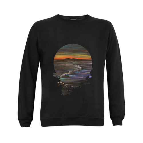 Night Walk Gildan Crewneck Sweatshirt(NEW) (Model H01)