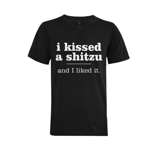 i kissed a shitzu Men's V-Neck T-shirt  Big Size(USA Size) (Model T10)