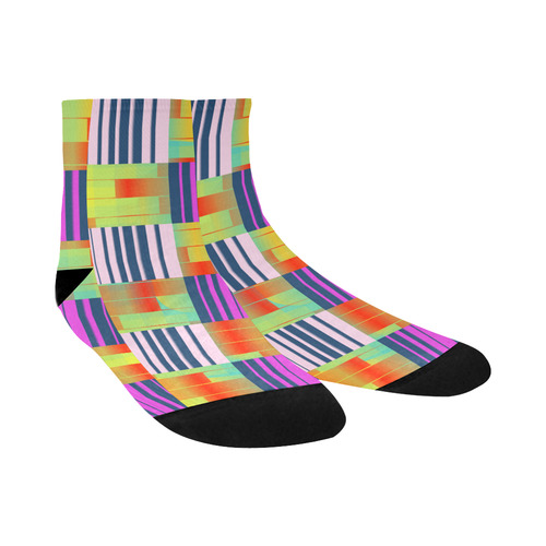 Vertical and horizontal stripes Quarter Socks