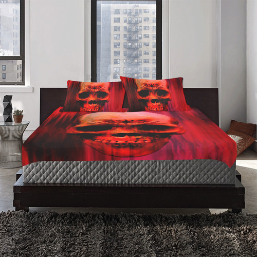 Red tribal skull 3-Piece Bedding Set