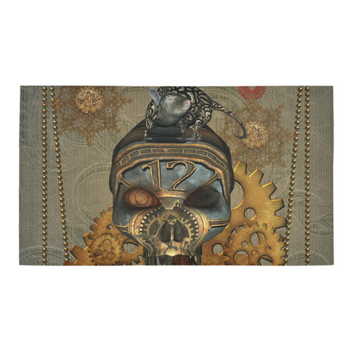 Awesome steampunk skull Bath Rug 16''x 28''