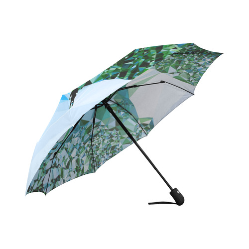 Figure In Snow Low Poly Triangles Auto-Foldable Umbrella (Model U04)