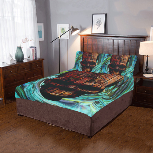 Psychodelic skull 3-Piece Bedding Set