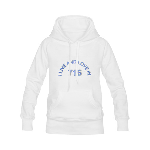 I LIVE AND LOVE IN 716 on White Men's Classic Hoodies (Model H10)