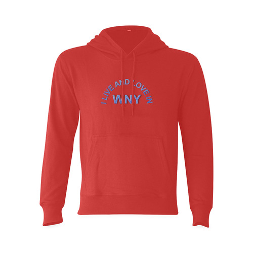 I LIVE AND LOVE IN WNY on Red Oceanus Hoodie Sweatshirt (Model H03)