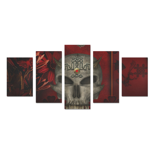 Skull with celtic knot Canvas Print Sets D (No Frame)