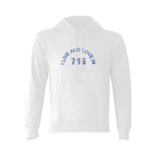I LIVE AND LOVE IN 716 on White Oceanus Hoodie Sweatshirt (NEW) (Model H03)