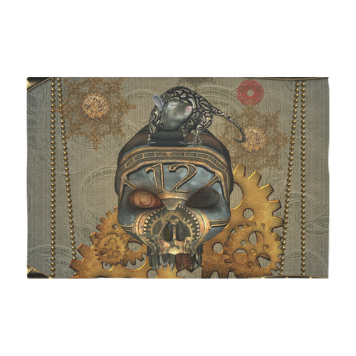 Awesome steampunk skull Cotton Linen Tablecloth 60" x 90"