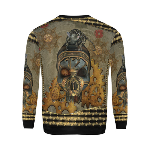 Awesome steampunk skull All Over Print Crewneck Sweatshirt for Men (Model H18)