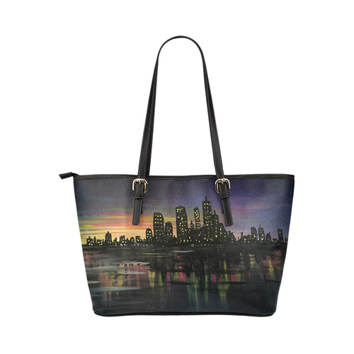 City Lights Leather Tote Bag/Small (Model 1651)