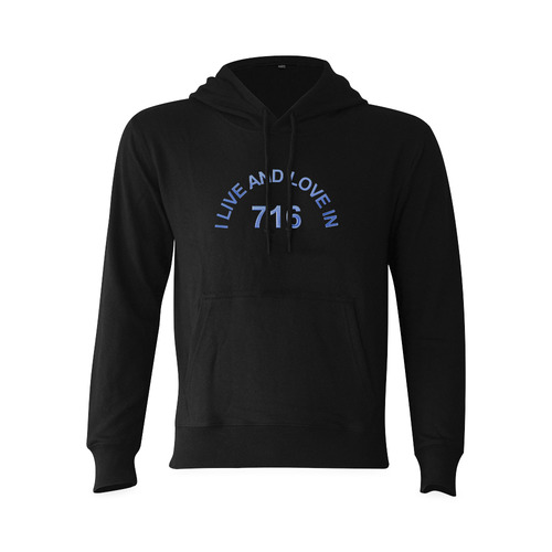 I LIVE AND LOVE IN 716 on Black Oceanus Hoodie Sweatshirt (NEW) (Model H03)