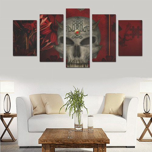 Skull with celtic knot Canvas Print Sets D (No Frame)