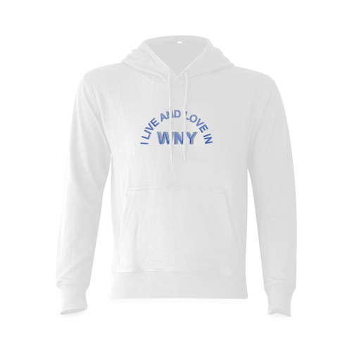 I LIVE AND LOVE IN WNY on White Oceanus Hoodie Sweatshirt (NEW) (Model H03)