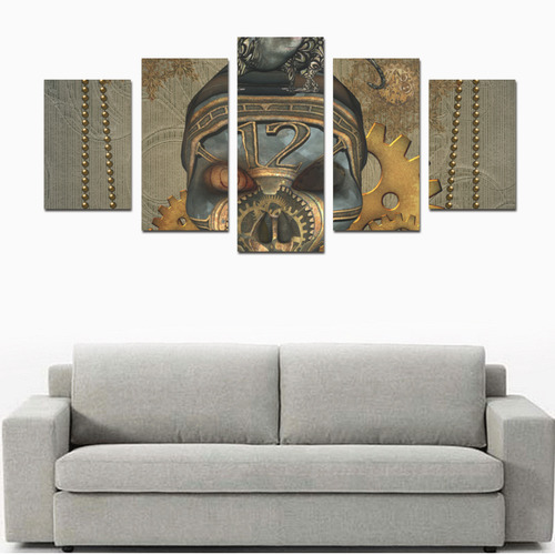 Awesome steampunk skull Canvas Print Sets D (No Frame)