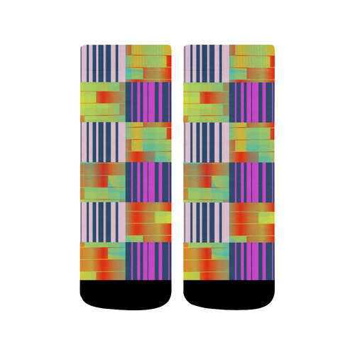 Vertical and horizontal stripes Quarter Socks