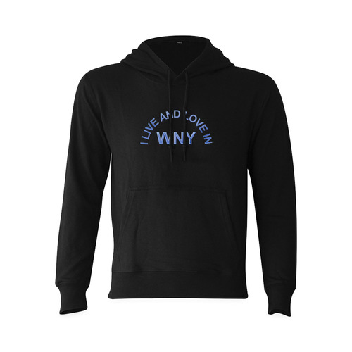 I LIVE AND LOVE IN WNY on Black Oceanus Hoodie Sweatshirt (NEW) (Model H03)