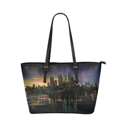 City Lights Leather Tote Bag/Small (Model 1651)
