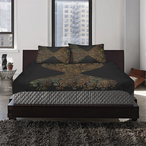 3D Psychedelic Sand Clock 3-Piece Bedding Set
