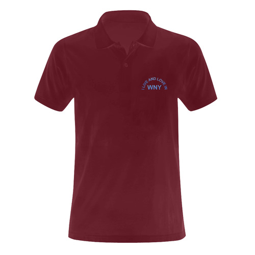 I LIVE AND LOVE IN WNY on Maroon Men's Polo Shirt (Model T24)