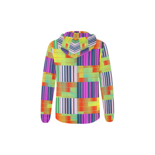 Vertical and horizontal stripes All Over Print Full Zip Hoodie for Kid (Model H14)