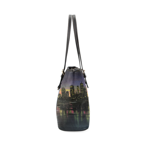 City Lights Leather Tote Bag/Small (Model 1640)