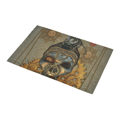 Awesome steampunk skull Bath Rug 16''x 28''