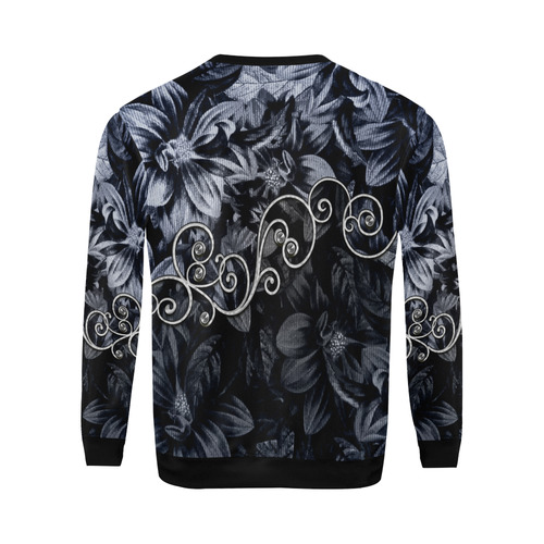 Flower power in blue All Over Print Crewneck Sweatshirt for Men (Model H18)