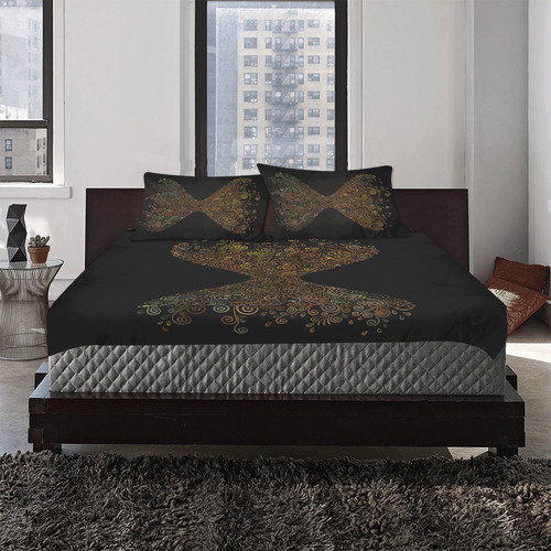 Psychedelic 3D sand clock 3-Piece Bedding Set