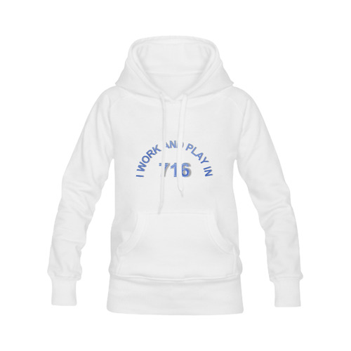 I WORK AND PLAY  IN 716 on White Men's Classic Hoodies (Model H10)