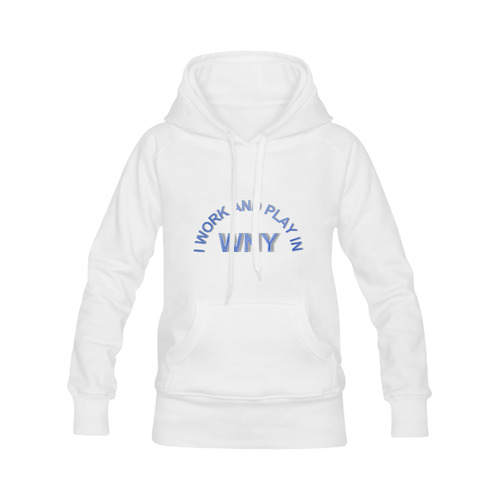 I WORK AND PLAY  IN WNY on White Men's Classic Hoodies (Model H10)