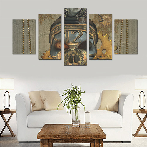Awesome steampunk skull Canvas Print Sets D (No Frame)