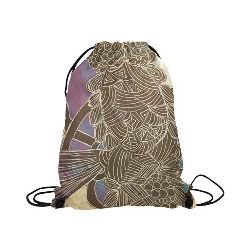 Purple Blue Zentangle Abstract Large Drawstring Bag Model 1604 (Twin Sides)  16.5"(W) * 19.3"(H)