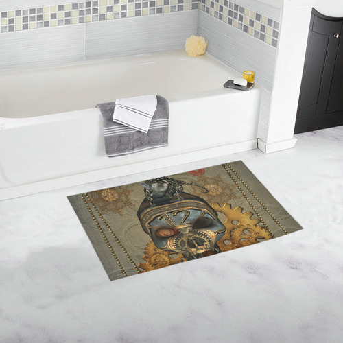 Awesome steampunk skull Bath Rug 16''x 28''