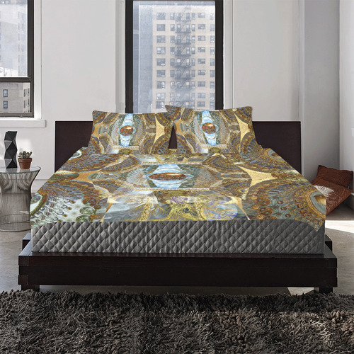 Fantaisy 2- gold- 3-Piece Bedding Set