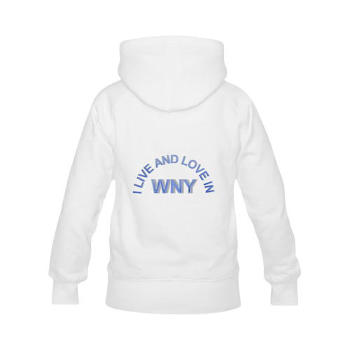 I LIVE AND LOVE IN WNY on White Women's Classic Hoodies (Model H07)