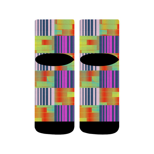 Vertical and horizontal stripes Quarter Socks