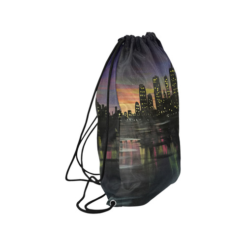 City Lights Medium Drawstring Bag Model 1604 (Twin Sides) 13.8"(W) * 18.1"(H)
