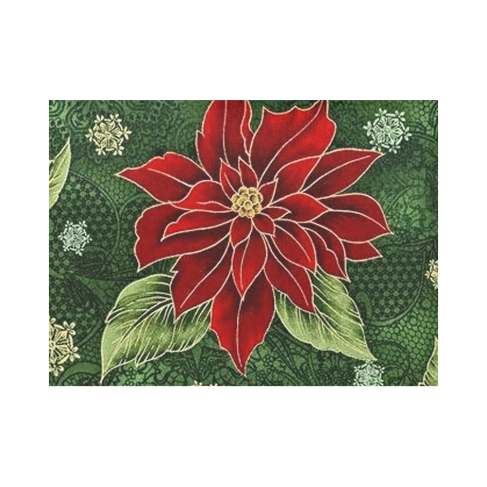 Elegant Christmas Poinsettia Placemat 14’’ x 19’’ (Six Pieces) ID
